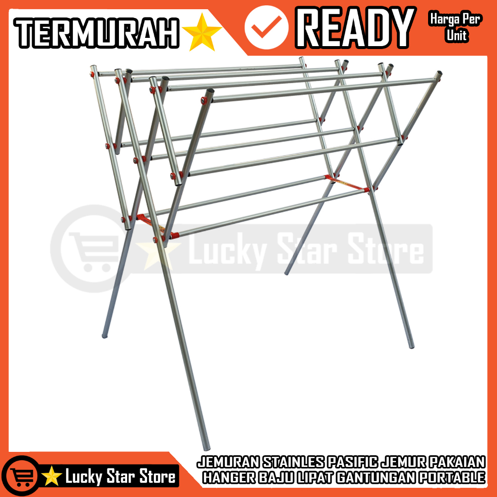 [Instant] JEMURAN BAJU PAKAIAN STAINLESS STEEL STENLIS PASIFIC JEMUR PAKEAN HANDUK HANGER PORTABLE G