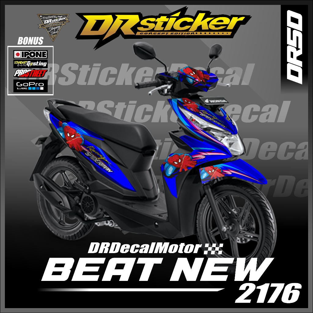 DECAL HONDA BEAT ESP 2017-2019 - DECAL BEAT ESP 2017-2019 VARIASI MOTIF SPIDERMAN