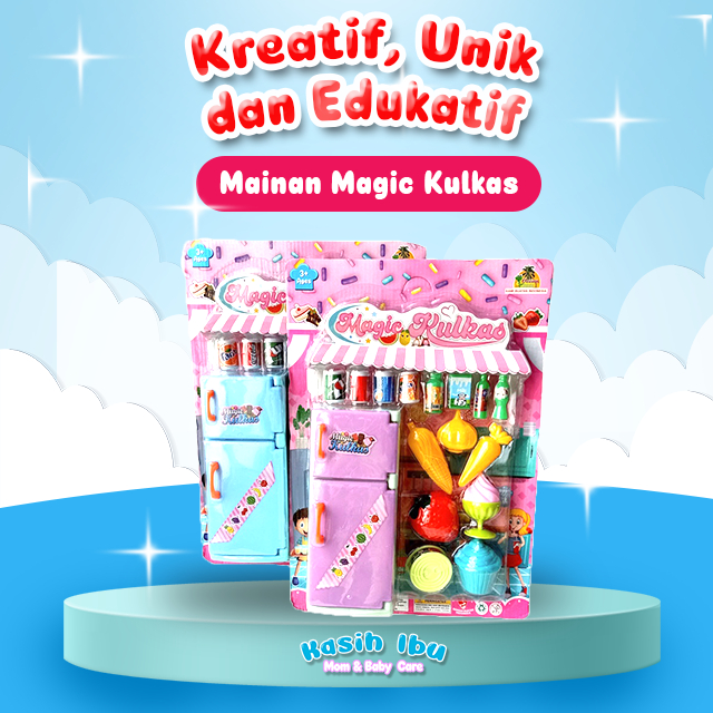 Mainan Anak Magic Kulkas Mainan Masakan Lemari Es Mainan Kulkas Magnet Mainan Kulkas Anak Perempuan 