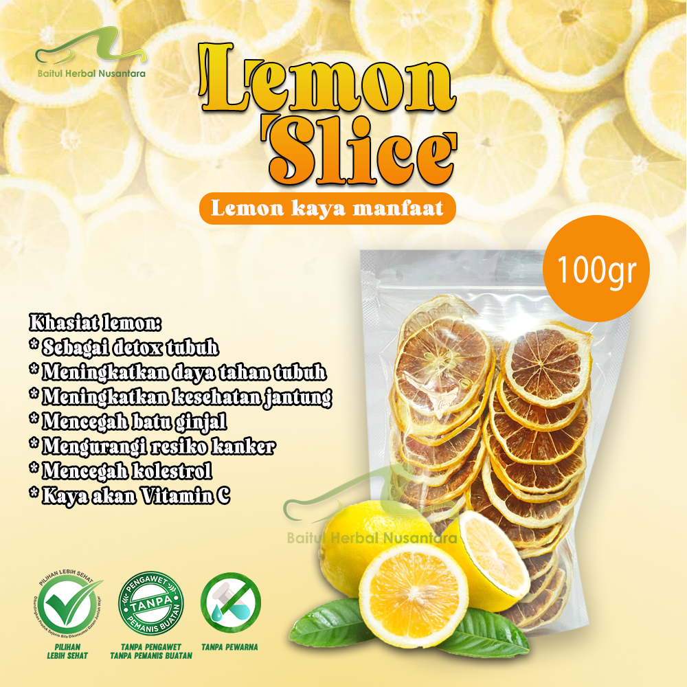 

Dried lemon slice/lemon kering curah Kaya akan Vitamin C 100gr