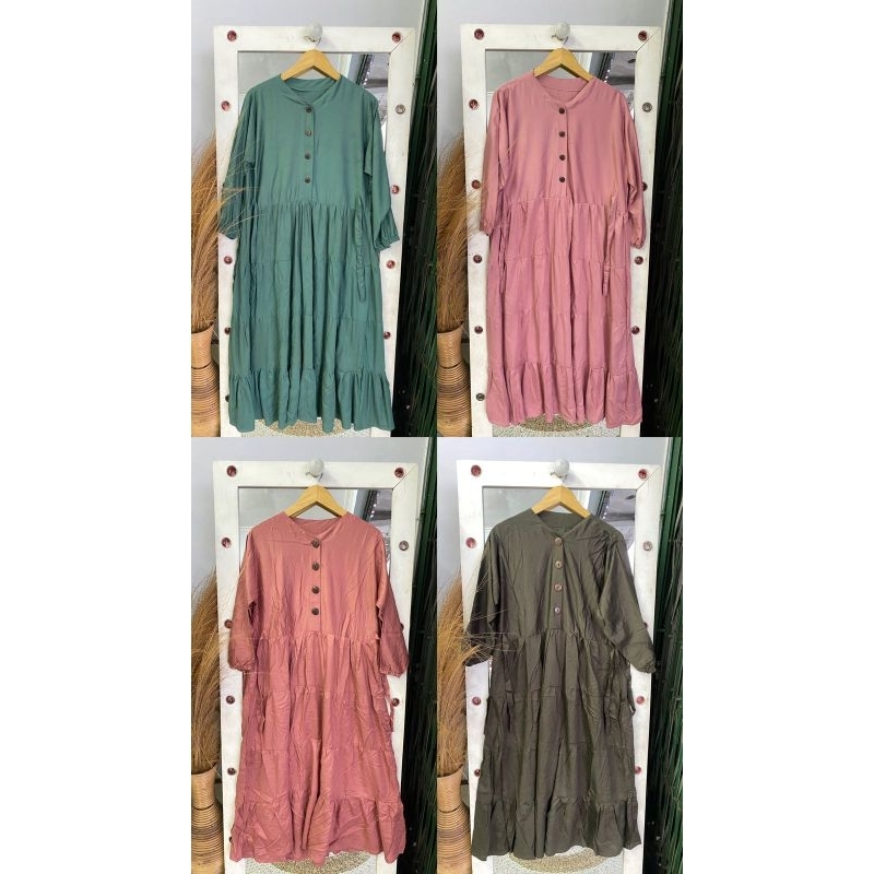 gamis midi premium rayon twill