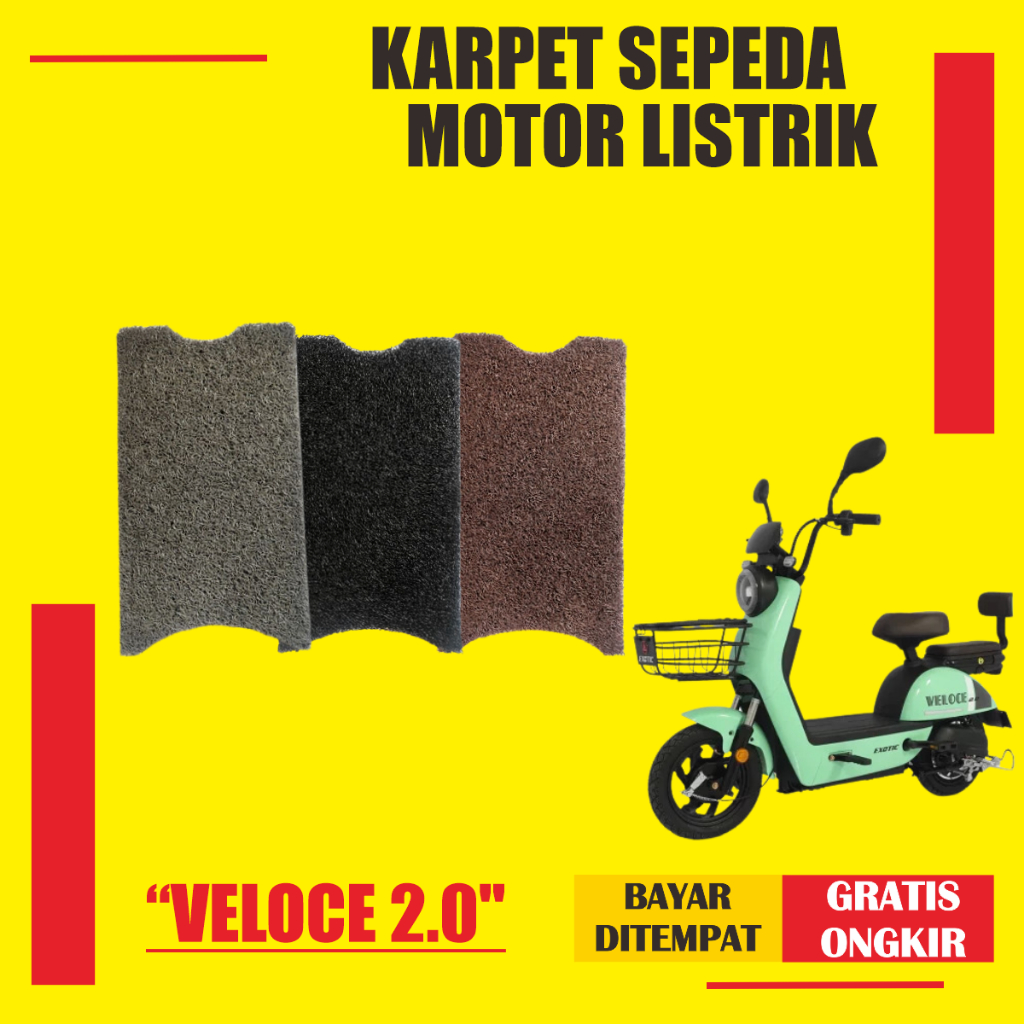 Karpet sepeda motor listrik Exotic Veloce 2.0 Anti Slip Pelindung aki Sepeda Motor Listrik