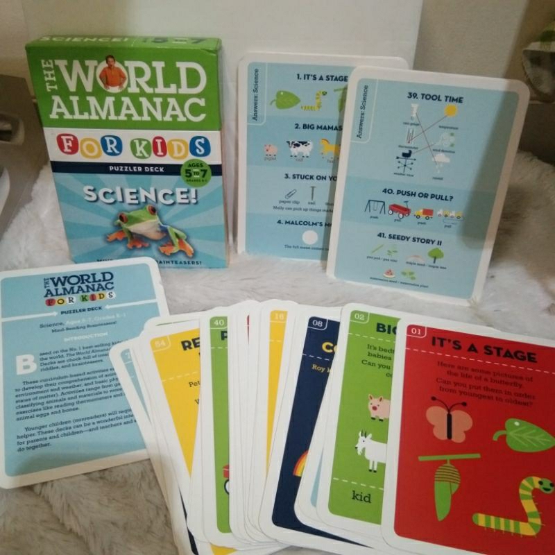 Flash Card anak The World Almanac For Kids Puzzler Deck SCIENCE Ages 5 to 7