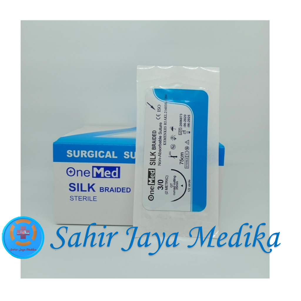 Harga Per Pcs Benang Jahit Catgut Silk Onemed+Jarum 3/0