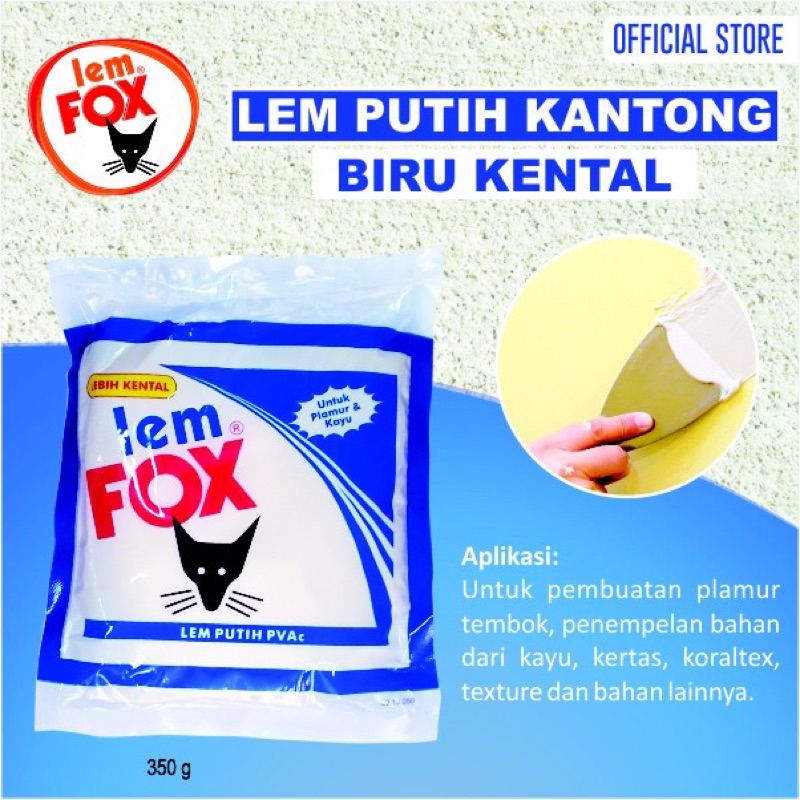 

Lem fox kental lem putih kantong biru kental lem fox biru 350gr 350gram 350 gram buat bikin slime lem slime
