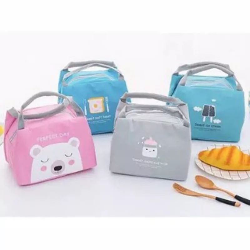 TAS BEKAL MAKANAN KARAKTER LUCU LOKAL / LUNCH BAG KARAKTER BAHAN D600 BAGUS TEBAL-Tas Bekal Random Boy