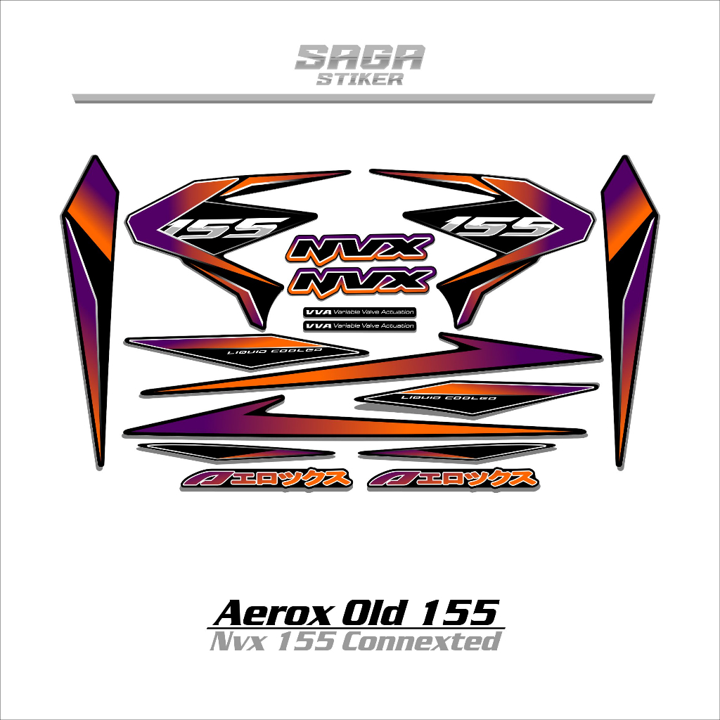 STRIPING AEROX 155 CONNECTED /AEROX OLD/VARIASI 5/NVX 155 STIKER / STICKER AEROX 155 CONNECTED / SET