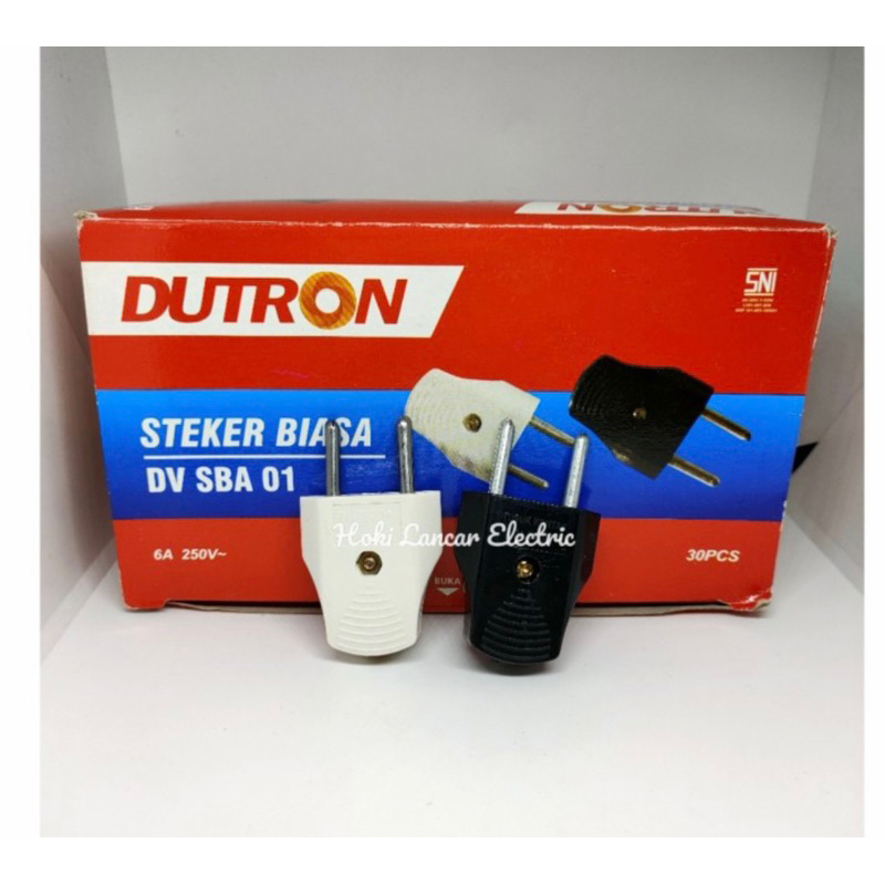 Steker Gepeng Dutron Steker Biasa Gepeng Dutron Putih Hitam (Warna Random) Mirip Steker Broco