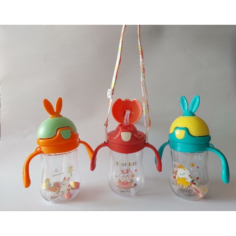 Botol Minum Anak Sedotan Plastik Model Kelinci