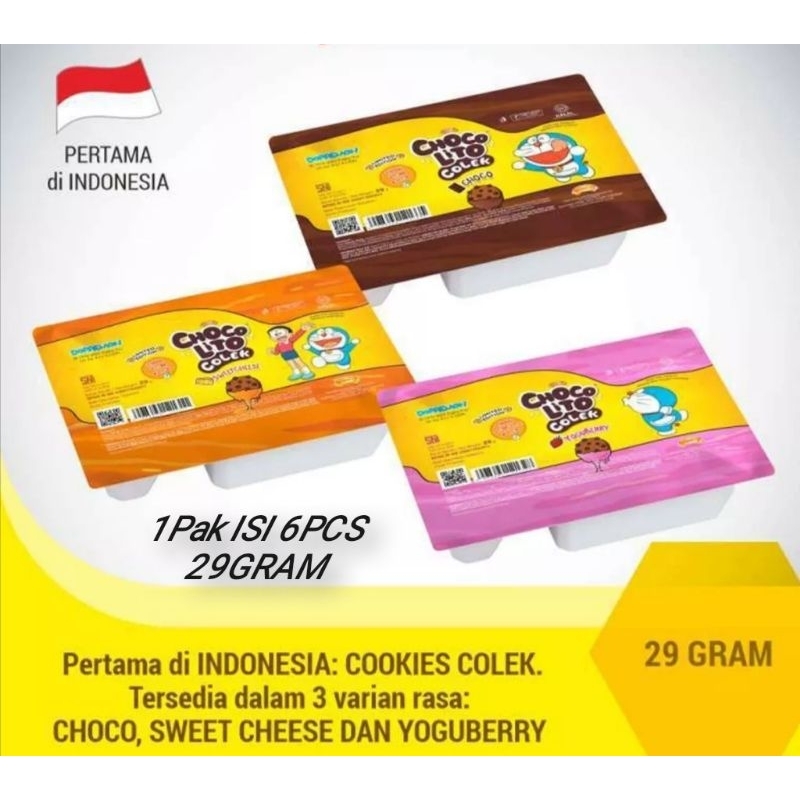 

Choco Lito Colek Kukis Mini Cokelat Chocolito Biskuit Doraemon Dengan Krim isi 6 x 29 gram