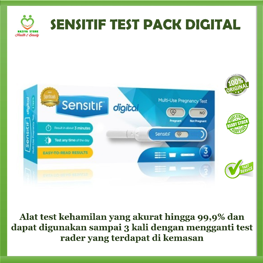 PRIVASI 100% AMAN SENSITIF DIGITAL Pregnancy Test Multi use,Tes Hamil Sensitif Digital,Testpack Keha