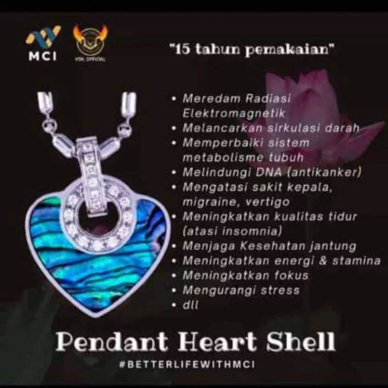 pendant MCI heart shell