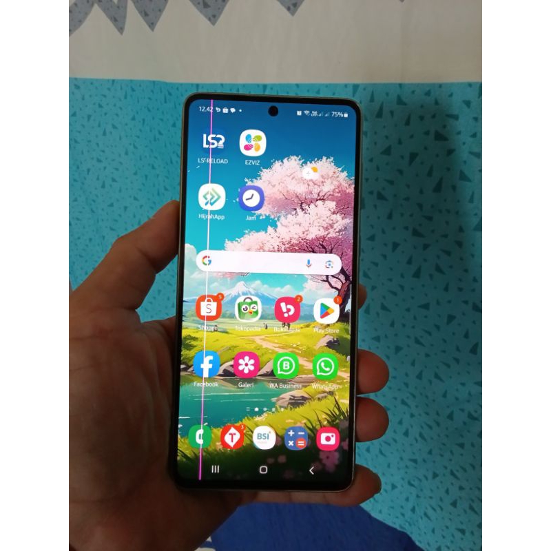 LCD SAMSUNG A73 5G ORIGINAL COPOTAN,ASLI AMOLED BAWAAN HP,Minus ada garis seperti digambar