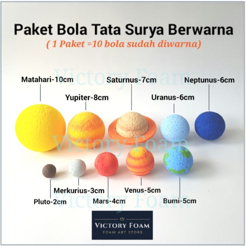 Paket Bola Tata Surya Besar Berwarna