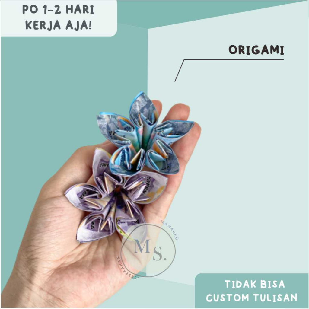 READY Origami Bunga Kamboja dari Replika Uang Kertas untuk Mahar / Dekorasi / Mahar / Seserahan HIAS