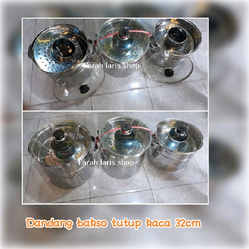 Dandang Bakso tutup kaca ukuran 32cm
