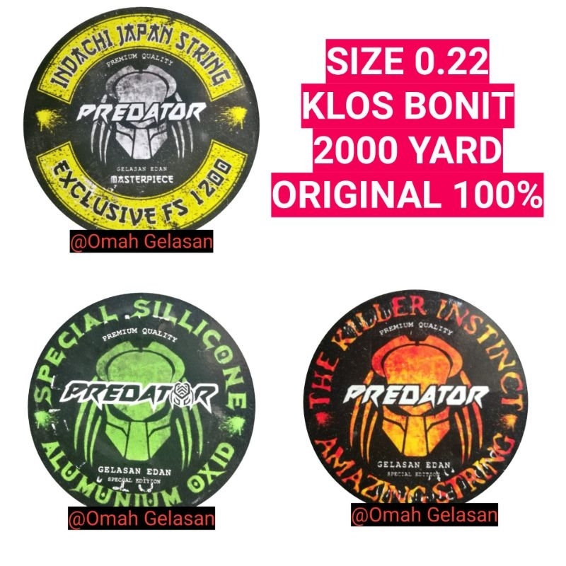 Gelasan Predator 0.22 Indachi / Alumunium Oxid / Killer Instinct Klos Bonit 2000 Yard