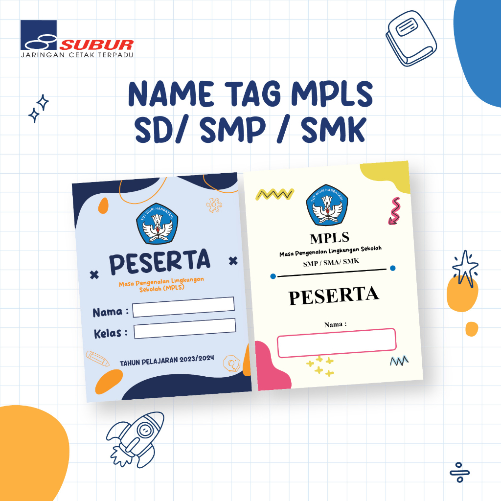 

NAMETAG SEKOLAH MPLS ANAK TAHUN AJARAN BARU LANYARD PLASTIK