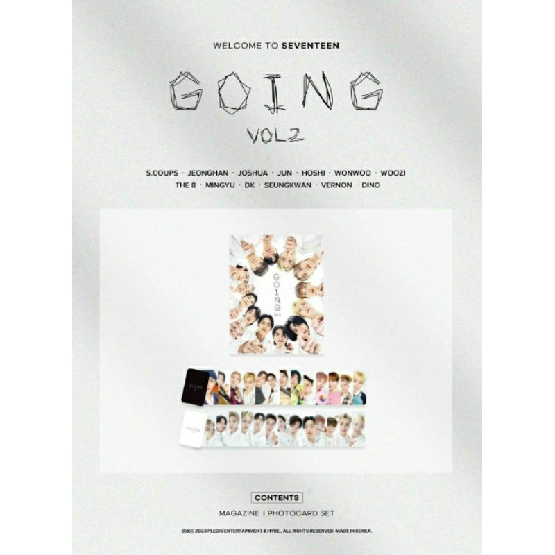 SEVENTEEN GOING MAGAZINE VOLUME 2 VOL.2 PRE-ORDER SHARING FULLSET PHOTOCARD ALBUM (BACA DESKRIPSI)