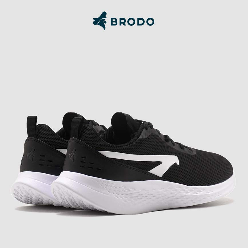 BRODO Active Sprint 2.0 Black White Original Sepatu Sneakers Pria Lari Sport Hitam