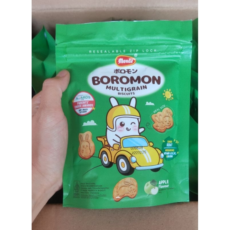 

agen distributor makanan ringan cemilan baby snack boromon multigrain apple rasa apel murah