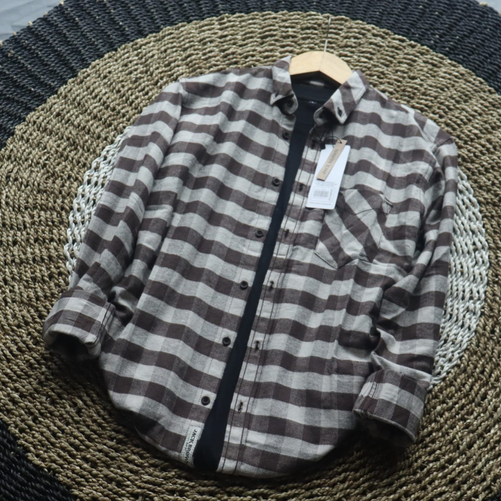 new'06 COD - KEMEJA FLANEL PRIA LENGAN PANJANG PREMIUM QUALITY HEM FLANNEL SHIRT JACK BROWN SPARTAN 