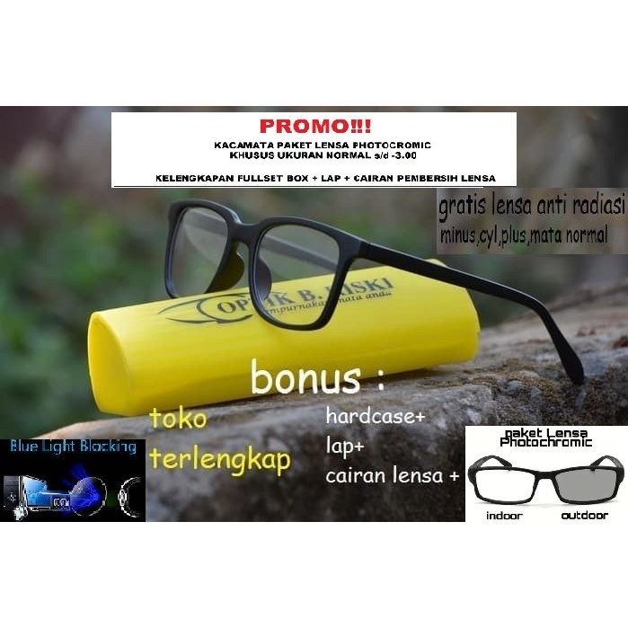 Sylviana723 Frame Kacamata Minus (Frame+Lensa) 75045 Anti Radiasi