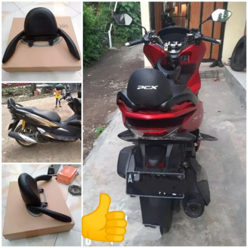 Sandaran PCX 150/PCX 160 type ABS dan CBS, Behel senderan PCX lokal 150/160 PCX CBU Thailand, sandar
