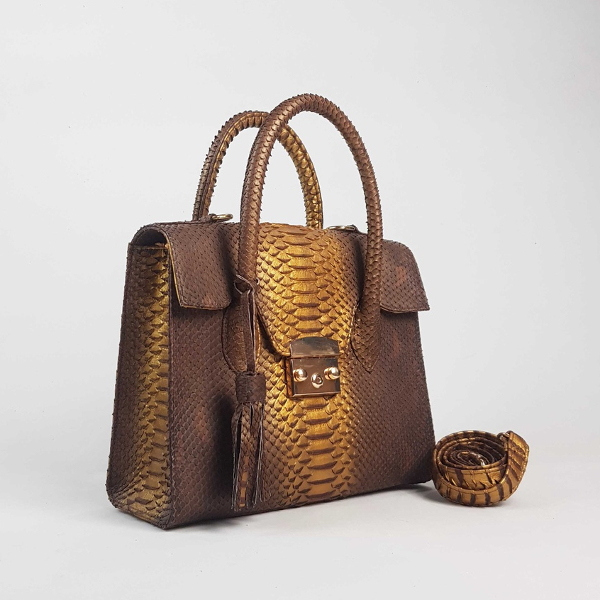 Tas Kulit Ular Asli Osaka Size 26 Handmade Asli Bali