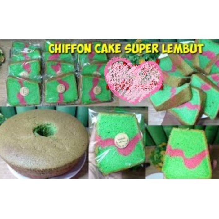 

bolu chiffon pandan potong/slice,lembut selembut kapas