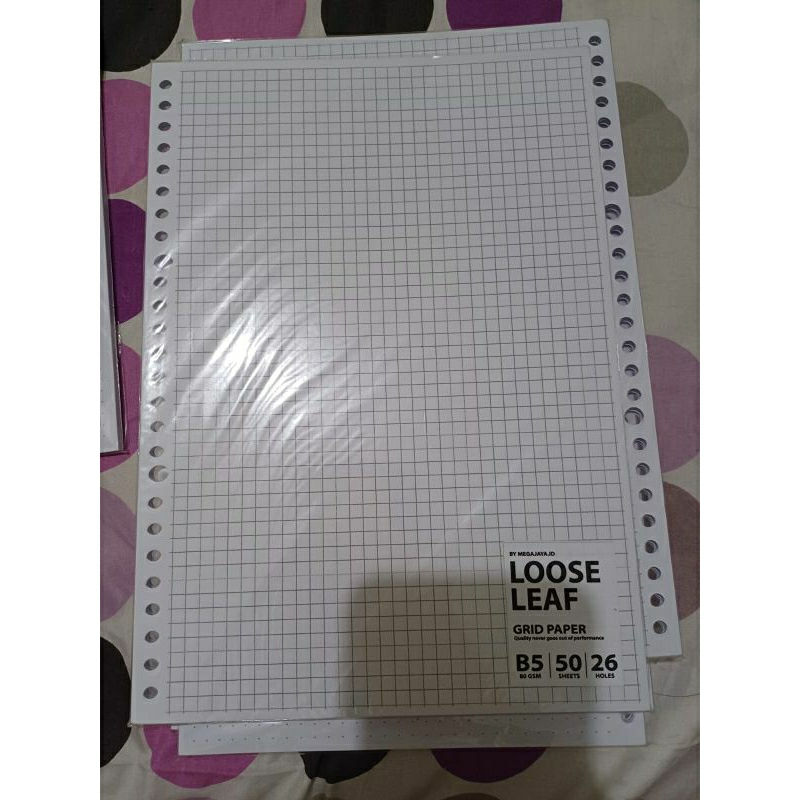 

Paket Loose Leaf grid b5 isi 50, 26 hole