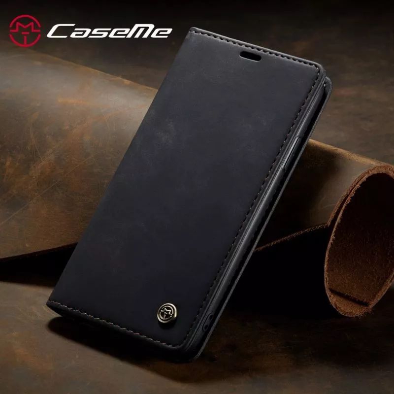 Realme 8 / 8 Pro 2021 Flip Softcase Cover Kulit Jeans Dompet Kartu-Khaki