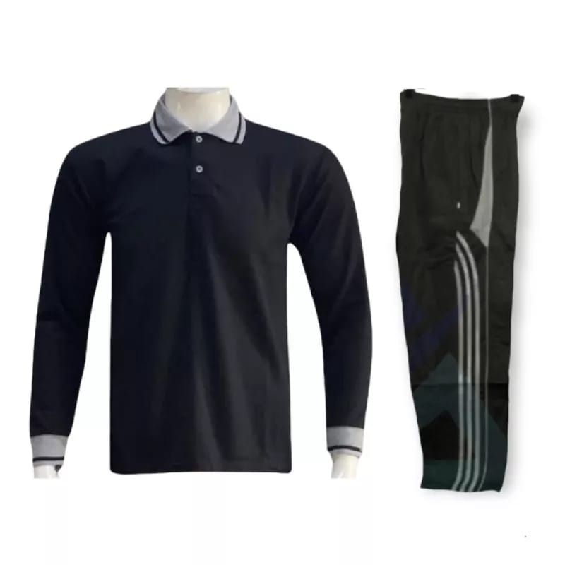 STELAN KAOS KERAH LENGAN PANJANG CELANA TRAINING OLAHRAGA PRIA WANITA