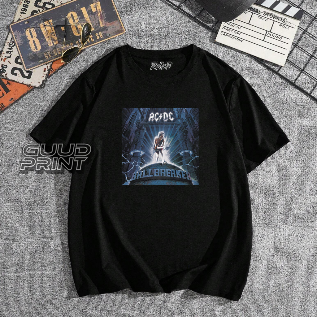 KAOS BAND / KAOS ACDC BALLBREAKER / BAJU ACDC / BAJU MUSIK ROCK KUALITAS PREMIUM