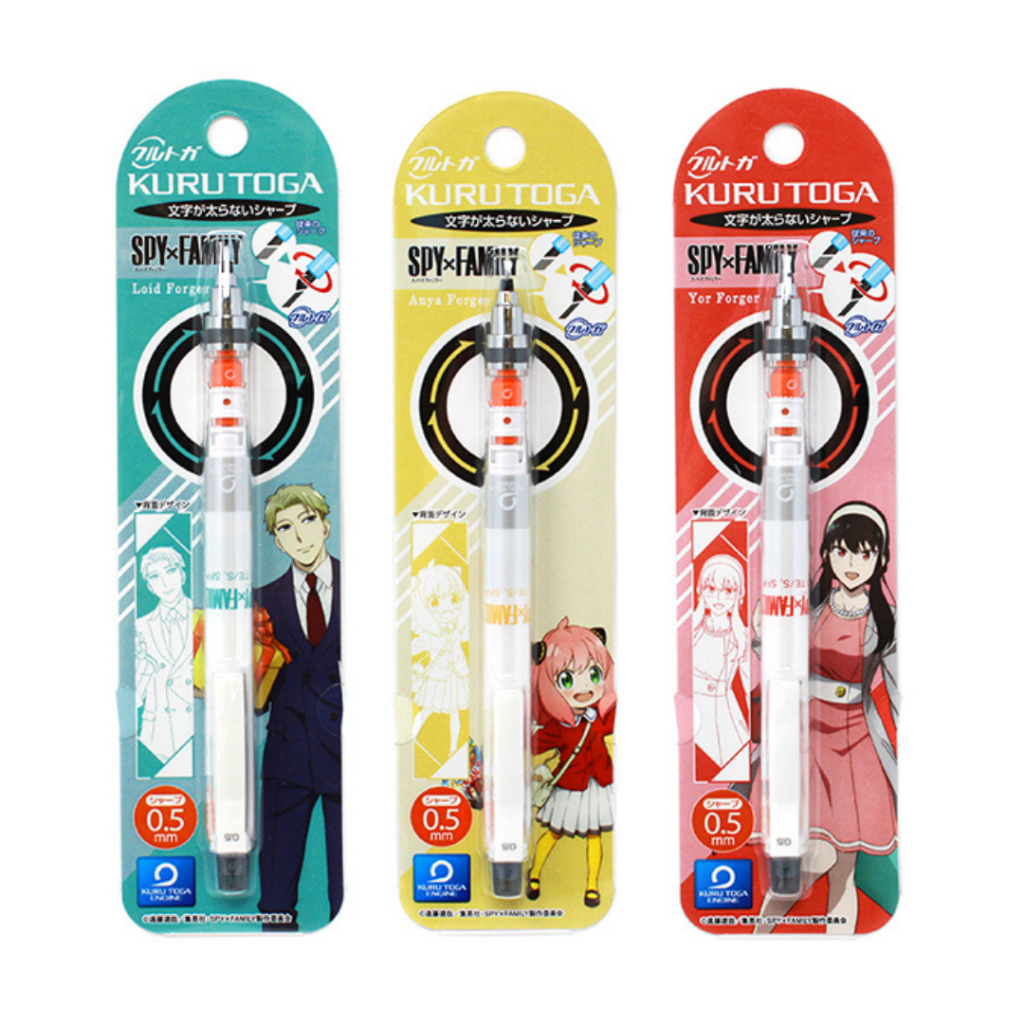 

Uni Kuru Toga Kurutoga Spy x Family Anya Forger Loid Forger Yor Forger Mechanical Pencil 0.5mm Pensil Mekanik Limited Edition