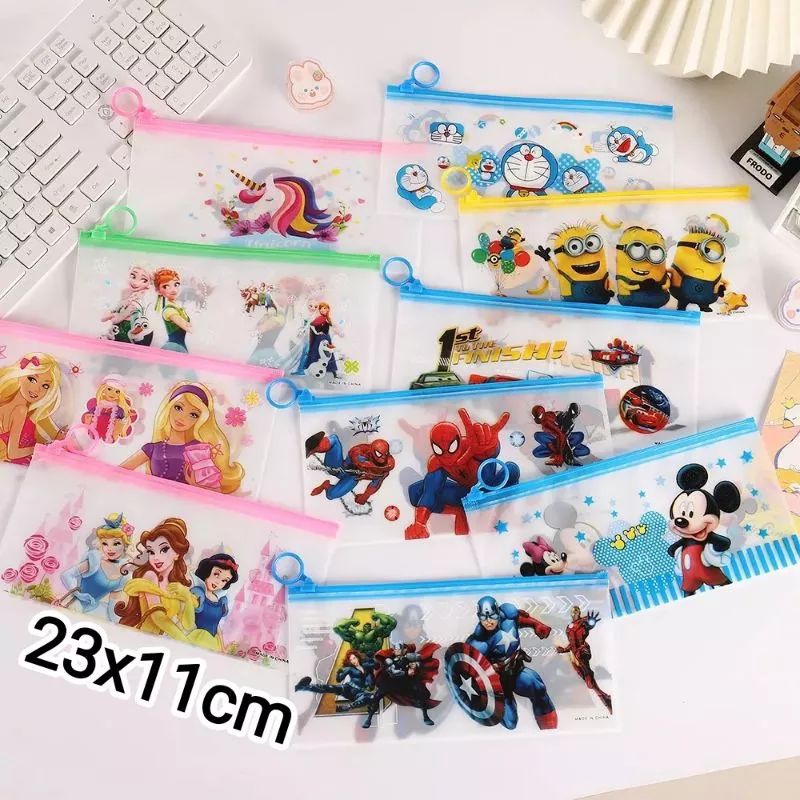 

Pouch sleting sedang tempat uang, peralatan sekolah uk 23x11cm