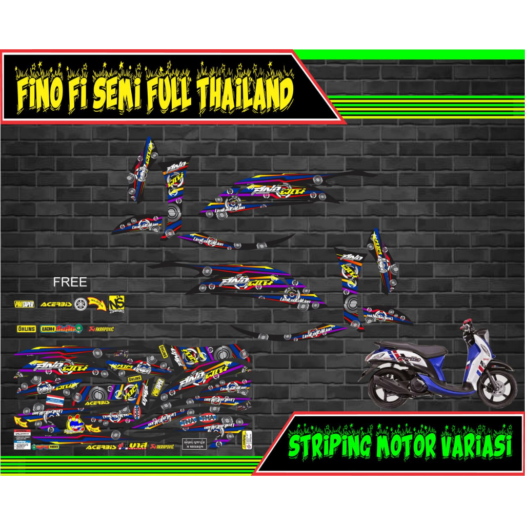 striping stiker motor semi full fino thailand