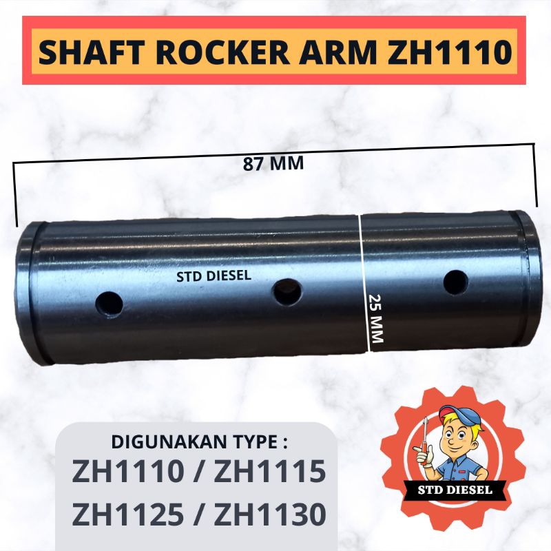 SHAFT ROCKER ARM ZH1110 ZH1115 ZH1125 ZH1130 JD1110 JD1115 JD1125 HD1130 AS ROKER ARM UNTUK MESIN JI