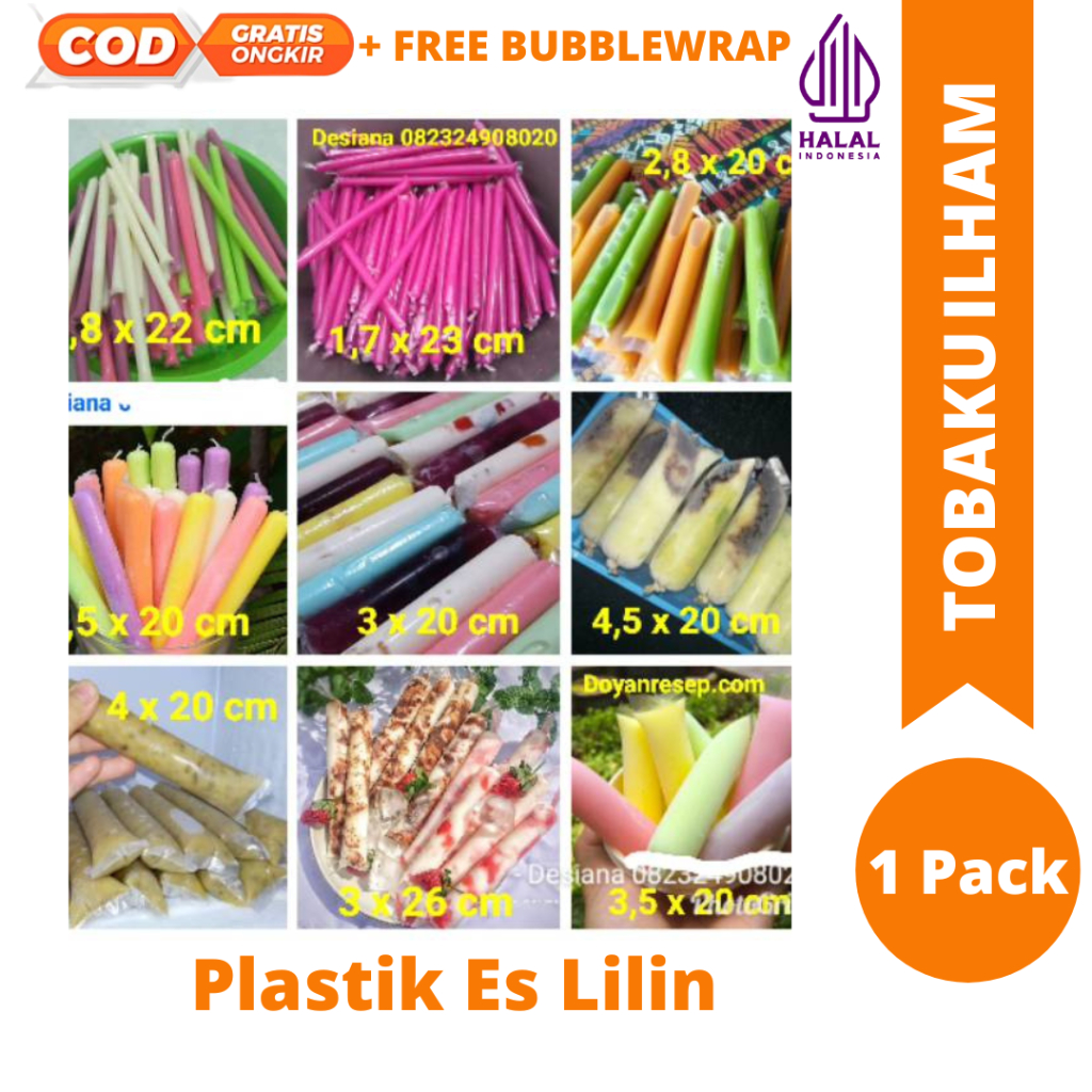 Plastik es lilin 3x26/ plastik untuk es lilin , es pensil , es mambo