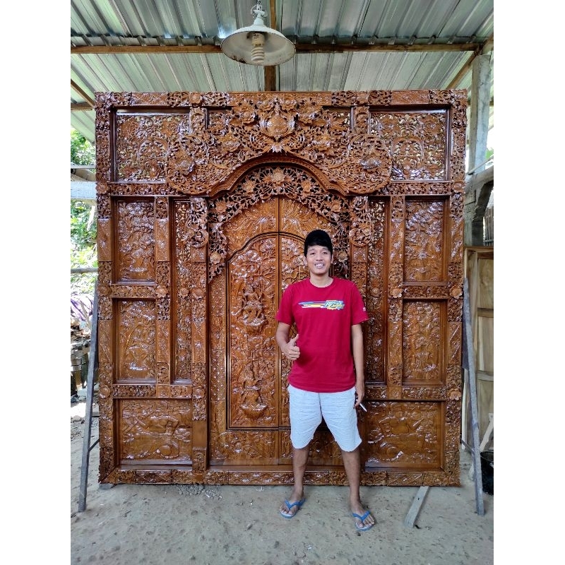 gebyok ukir Bali full ukir