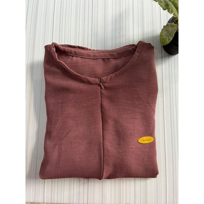 [BEST SELLER] Daily Polos Long Busui | Gamis Simple Abaya-Plum