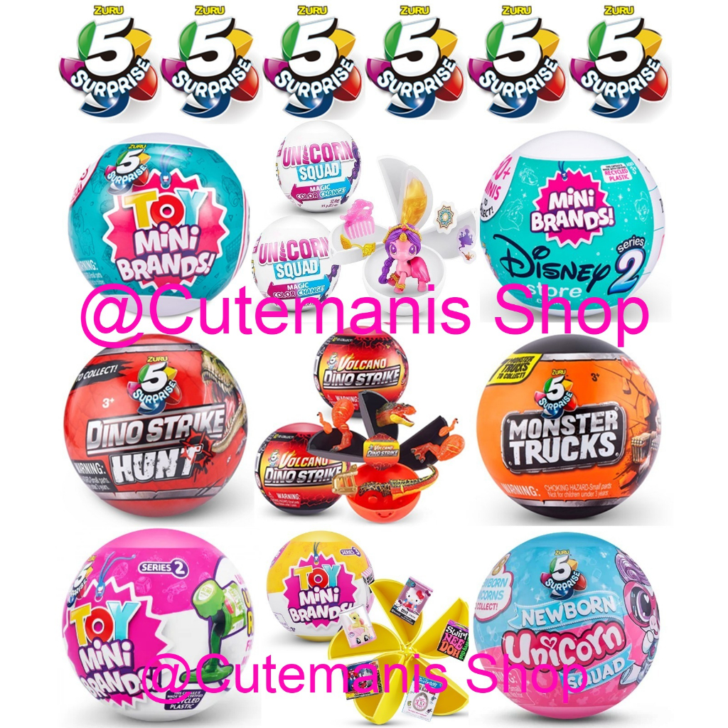 Zuru 5 Surprise Toys Mini Brands,Monster Trucks,Dino Strike Termurahh
