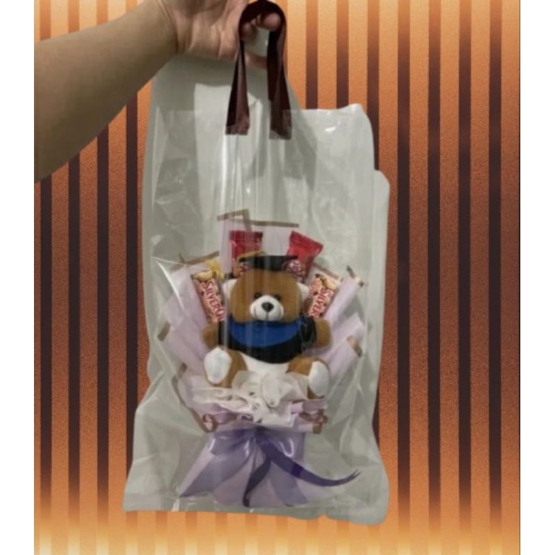 

(1 pcs) Plastik OPP Buket Bunga (60cm x 40 cm) Sudah ada pegangan pita