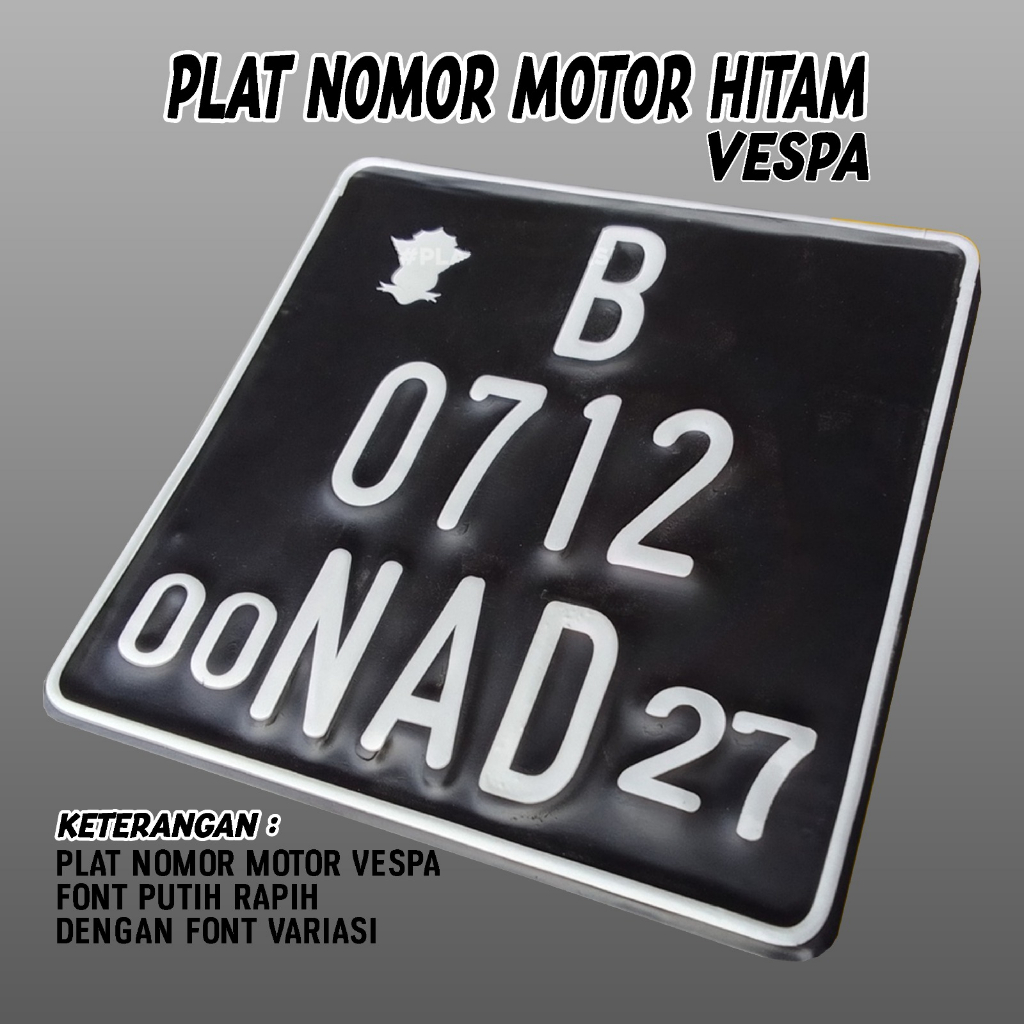 Bikin Plat Nomor Motor Kotak Hitam Plat Motor Vespa Promo Murah