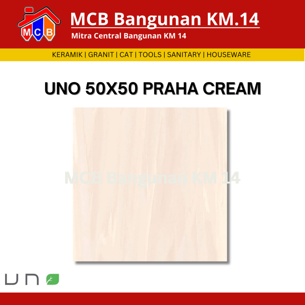 KERAMIK 50X50 UNO PRAHA CREAM - KERAMIK LANTAI - KERAMIK UKURAN 50X50 - KERAMIK LICIN