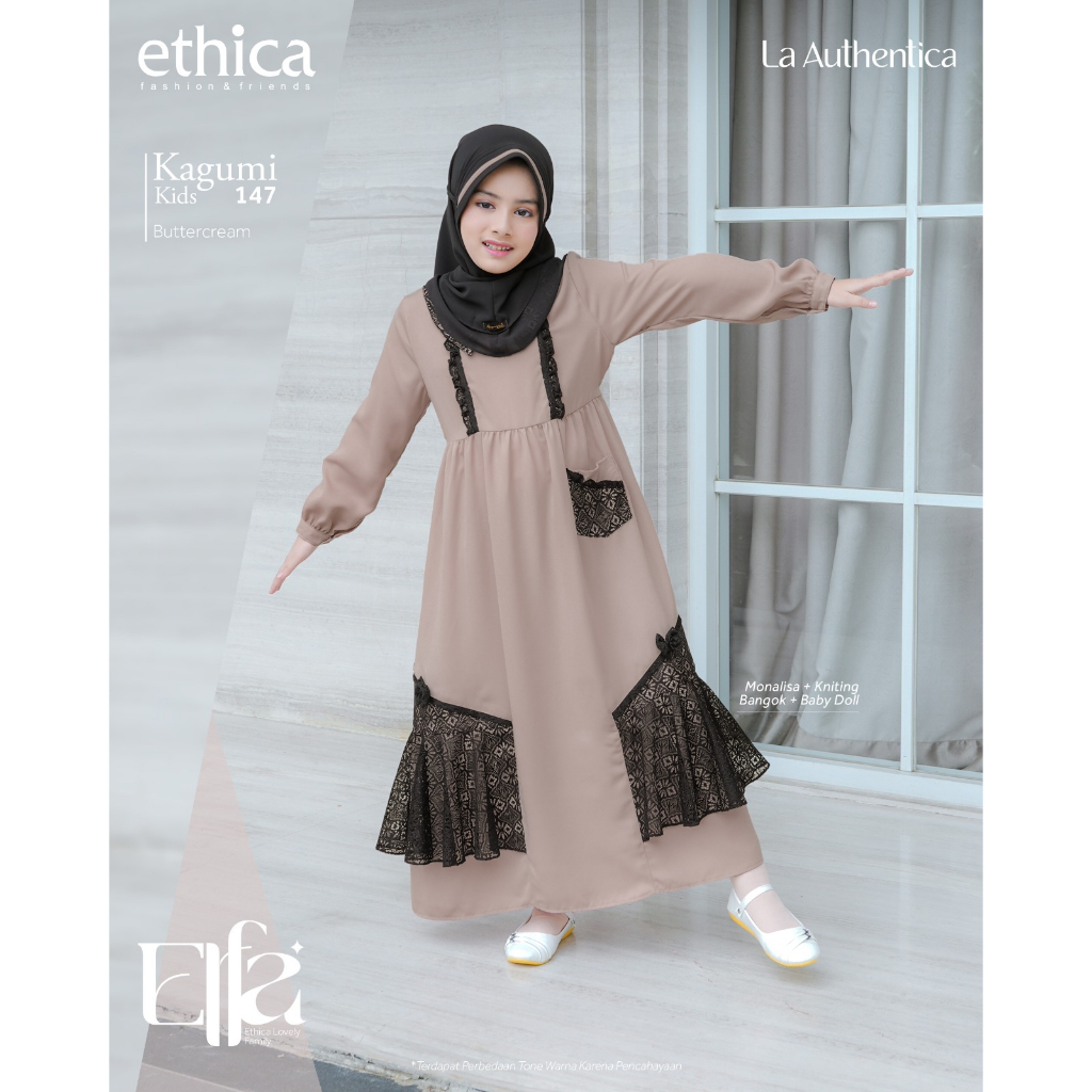 ETHICA KAGUMI KIDS 147/GAMIS ANAK MUSLIM/SET GAMIS ANAK/SETELAN KRUDUNG