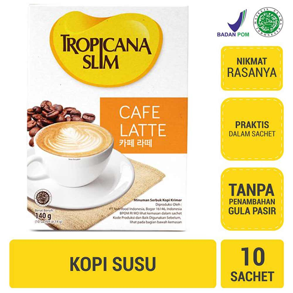 

Tropicana Slim Caffe Latte Sugar Free Drink Kopi Rendah Gula 10Scht Kopi Instan Halal