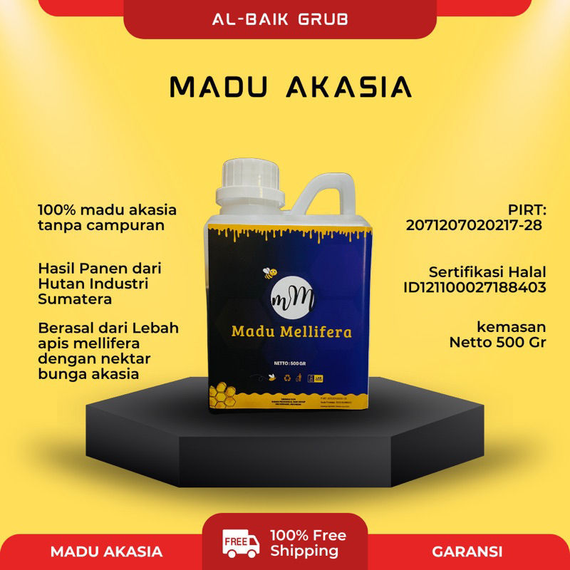 

Madu Akasia Mellifera 500gram Madu Murni100% asli Madu Sumatera
