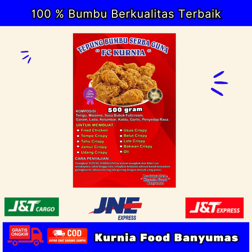 

Tepung Bumbu Serbaguna Berat 500 Gram // Tepung bumbu masak ayam crispy