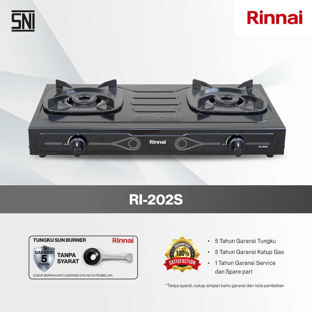 Rinnai RI-202S Kompor Gas 2 Tungku Rinnai RI 202 S